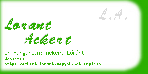 lorant ackert business card
